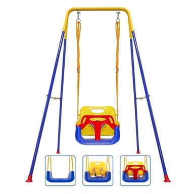 Toddler Swing, 3-in-1 Swing Sets for Backyard, Baby Swing Outdoor/Indoor, Toddler Swing Set Suitable for Children 6 Months and Older