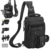 DegeTMVe Dual Pistol Holster Chest Bag Concealed Carry Sling Crossbody Tactical Gun Convertible Backpack Shooting Hunting