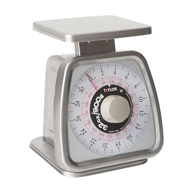 Taylor Mechanical Portion Control Kitchen Scale, Food Scale for Precise Weight Measuring and Portion Control, Rotating Dial Tare Function, NSF, TS32 32OZ, Stainless Steel Platform