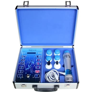 EKVILI Portable Shockwave Therapy Machine for Body Muscle Massager Pain Relief Back Waist Leg and Golf Elbow Shock Wave Deep Tissue Pain Relief with 7 Massage Heads