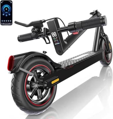 HopCycle Electric Scooter - Electric Scooter Adults, 1000W/500W Motor, 10''/8.5'' Tires, 28/23/21 Miles, APP Control, Dual Brake, Long Range Electric Scooter for Gift Black-Red