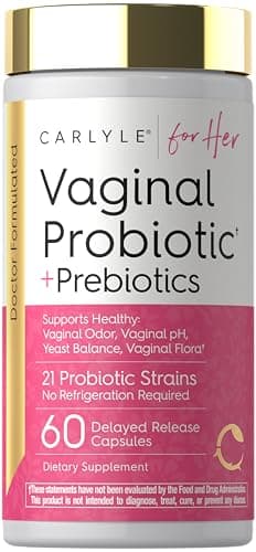 Carlyle Vaginal Probiotics for Women | 60 Capsules | with Prebiotics | Supports Healthy Odor, pH, Yeast Balance, and Flora | Vegan, Non-GMO, Gluten Free | for Her