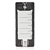 Leviton Countdown Timer Switch for bathroom fan and household lights, 5-10-15-30 min, No Neutral Required, Single Pole, 15A, 1/2 HP/9.8A Fan/Motor, DT130-1LW, White