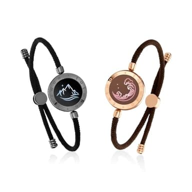 TOTWOO Long Distance Touch Bracelets for Couples, Light up & Vibration for Love Couples Bracelets | Long Distance Valentines Day Gifts for Girlfriend, One-to-One Bluetooth Pairing via App