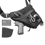 WCALULEG Tactical Crossbody Sling Bag for Men Women Anti-Theft CCW Sling Bag EDC Carry (Black with holster)