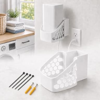 Wall Router Shelf for Xfinity Xb8, Concealed Rear Cable Management, Space-Saving Router Mount, Prevent Accidental Tipping, Made Using 3D-Printed Petg Material, Ideal Gift for Family (White)