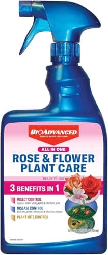 BioAdvanced All-In-One Rose and Flower Plant Care Spray - Insect Control, Disease Control & Plant Mite Killer - Ready-to-Use - Prevents Pests and Diseases - Up to 14 Days Protection - 24 fl oz Bottle