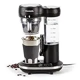 PowerXLS Grind and Go Plus Coffee Maker, Automatic Single-Serve Coffee Machine with 16-Oz Capacity, Compact Coffee Grinder, Brew and Go Convenience, Personal Coffee Maker for Busy Mornings