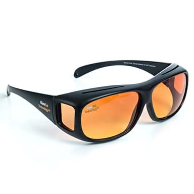 Headlight Glasses with Polarized LED GlareCut Technology (Fits Over Prescription) — Anti-Glare Night Driving Glasses for Men & Women, UV Protection, CarryCase
