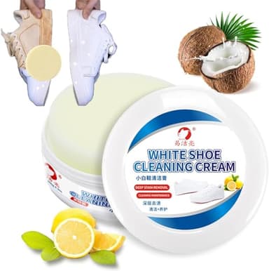Dapoprren White Shoe Cleaner,New Multi-functional Cleaning and Stain Removal Cream,White Shoes Cleaner, Multipurpose Cleaning Cream,All-Purpose Rinse-Free Cleaning Cream-1PC with Sponge