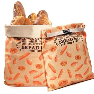 2 Pack Beeswax Bread Bags for Sourdough Homemade Bread, XL Cotton Lining Sourdough Reusable Natural Beeswax Bread Storage Bag, Keep Fresh and Upgraded Large Capacity Portable-17 x 12.6 Inches