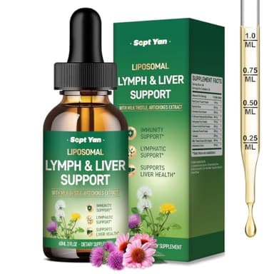 SEPT YAN Liposomal Lymphatic Support Drops - Lymphatic Supplements with Milk Thistle, Burdock Root for Women & Men, 2 Fl Oz