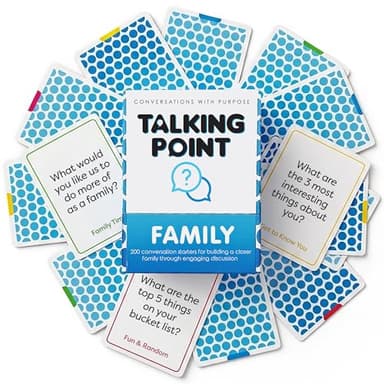 200 Family Conversation Cards - Put Down The Phones & Connect with Family - Get to Know Each Other Better with Meaningful Talk - Let Kids Express Themselves, Great for Dinner Table & Road Trips
