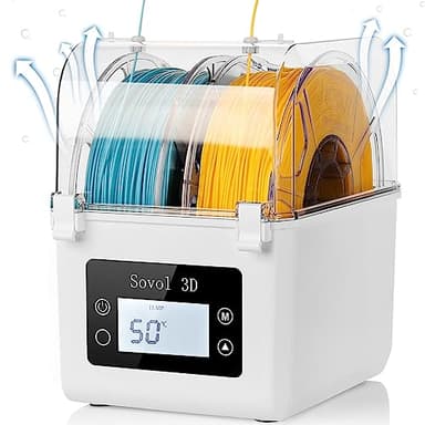 Sovol Filament Dryer 2025, SH01 Filament Dehydrator 3D Printer Spool Holder with Upgraded Fan, Dry Box for Keeping Filament Dry, Compatible with 1.75mm, 2.85mm PLA PETG TPU ABS