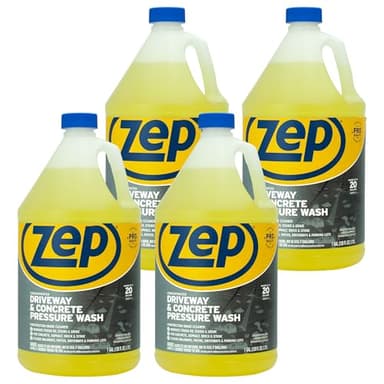 Zep Driveway and Concrete Pressure Wash Cleaner Concentrate - 1 Gal (Case of 4) - ZUBMC128 - Removes Tough Oil Stains and Grime