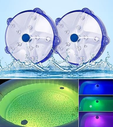 DeeprBetter Floating Pool Lights,Color Changing Waterproof Magnetic Pond Lights,Pool Light That Float,Starfish Above Ground Pools Light Up for Pond,Hot tub,Bathtub,Shower,Halloween,Christmas-2pcs
