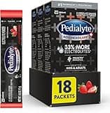 Pedialyte AdvancedCare Plus Electrolyte Powder, with 33% More Electrolytes and PreActiv Prebiotics, Strawberry Freeze, Electrolyte Drink Powder Packets, 0.6 Oz (18 Count)