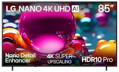 LG 85-Inch Class Nano AI 4K NU85 Series Smart TV w/AI Sound Pro, HDR10, AI 4K Super Upscaling, Filmmaker Mode, Wow Orchestra, Compatible with Alexa (85NU850BPUA, 2026)