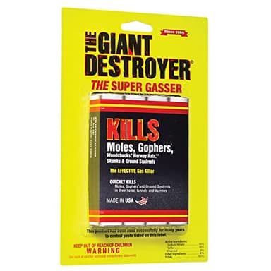 Giant Destroyer 00333 Gas Bomb - Gopher, Mole and Rat Killer - Pack of 2 4packs (8 Total)