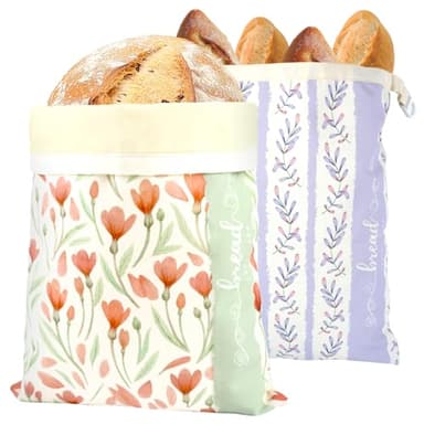 Beeswax Sourdough Bread Bags for Homemade Bread, 2 Packs XL Reusable Organic Beeswax Linen Cotton Sourdough Bag, Keep Loaves Fresh Longer, Homesteading Essentials