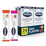 Pedialyte with Immune Support, Electrolytes with Vitamin C and Zinc, Advanced Hydration with PreActiv Prebiotics, Mixed Berry & Fruit Punch, Electrolyte Drink Powder Packets, 6 count (Pack of 4)