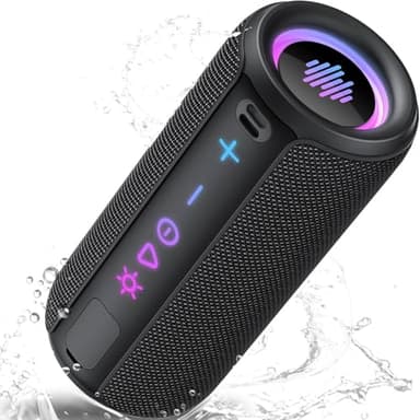TIMU Portable Bluetooth Speaker, 25W Super Loud Wireless Speaker: Boost Bass 3.0, Bluetooth 5.4, 30H Playtime, 8 RGB Modes, IPX7 Waterproof, TWS Pairing, for Outdoor/Home/Party, Gift Ideas(Black)