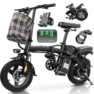 Electric Bike for Adults Teens, Commuter City Folding ebike with 560W Motor and 48V Battery, 24MPH 3-Level Pedals Assist, Dual Disc Brakes,14" Compact Foldable Electric Bicycle with Phone Holder