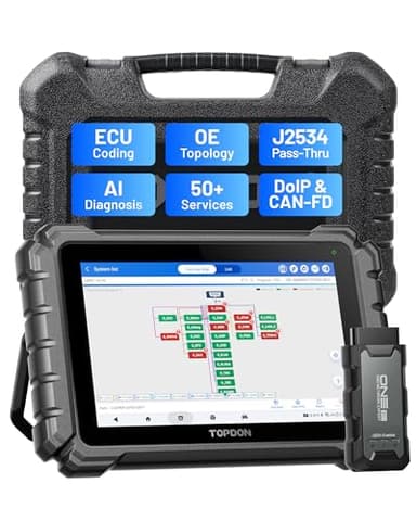 TOPDON ONE Bidirectional Scan Tool, 10.1" OBD2 Scanner with J2534 Pass-Thru, Over 50 Resets, ECU Coding (for BMW Benz VW), Topology Mapping Car Diagnostic Tool, Support CAN-FD DoIP