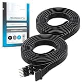 Litcessory Extension Cable for Philips Hue Lightstrip Plus (3.3ft, 2 Pack, Black - Micro 6-PIN V4 / Solo Lightstrip)