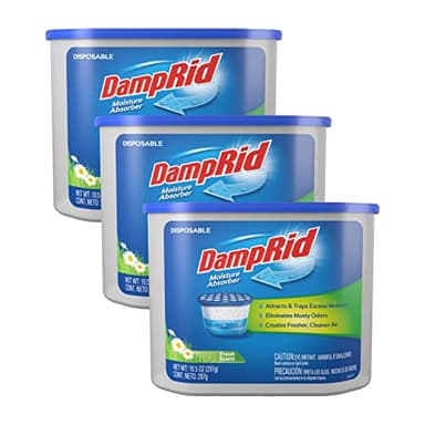 DampRid Fresh Scent Disposable Moisture Absorber, 10.5 oz., 3 Pack - Attracts & Traps Excess Moisture, Eliminates Musty Odors, Creates Fresher, Cleaner Air, White