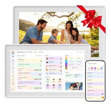 Boyuevi Digital Calendar,15.6-inch Digital Wall Planner & Chore Chart, Touchscreen Family Organizer for Schedules, Events & Reminders, Wall Mount Included, Smart Calendar Perfect for 2026 Planning (White Frame)