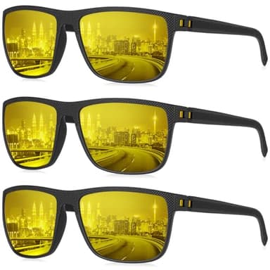 KALIYADI Night Vision Glasses for Men, Lightweight Night Driving Glasses for Driving (Night Vision/NightVision/NightVision)