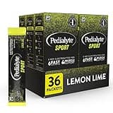 Pedialyte Sport Electrolyte Powder, Fast Hydration with 5 Key Electrolytes for Muscle Support Before, During, & After Exercise, Lemon Lime, 0.49-oz Packets (36 Count)