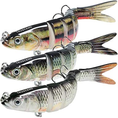 TRUSCEND Swimmax Easy Catch Fishing Lures with BKK Hooks, Wiggling, Vibrating, Rattling and Gurgling for More Bite, Heavy-Duty Dyneema Fiber Jointed Swimbaits for Bass, Trout, Walleye, Crappie, Pike