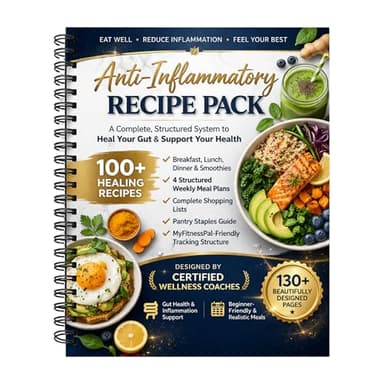 Anti Inflammatory Cookbook for Beginners and Women, 100+ Recipes with 4 Weekly Meal Plans and Shopping Lists, Gut Health Meal Planner for Busy Adults, Easy Structured Meals for Less Bloating