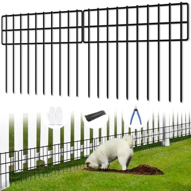 30 Panels No Dig Fence, Animal Barrier Fence, 13in(H) x 42.5ft(L) Fence Barrier for Bottom, Rabbit Fence for Garden, Dog Fences Barrier, Rustproof Metal Fences Border for Outdoor