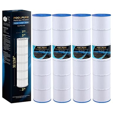 POOLPURE CCP520 Pool Filter Replaces Pentair Clean and Clear Plus 520, CCP520, R173578, 178585, PCC130, Ultral-A7, Unicel C-7472, Filbur FC-1978, FC-6475, 817-0131, L x OD: 32 1/16"x7"