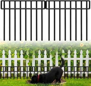 QIAOKAIYAN 19.5 Ft(L) X 13Inch(H)Animal Barrier Fence - 14 Pack No Dig Fence Panels Dog Dig Fence Barrier Metal Small Garden Fence Border for Dogs Rabbits Defense Bottom Blocker for Outdoor Yard Patio