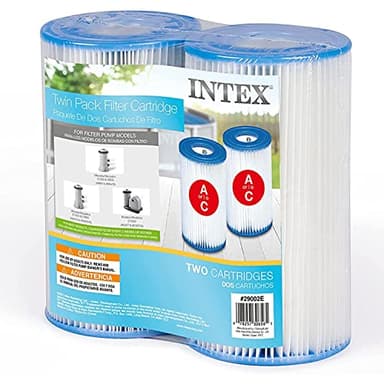 Intex 29002E Type A Pool Filter Cartridge Filter Pumps – Easy-to-Clean – Dacron Paper – Efficient Filtration – Two Pack