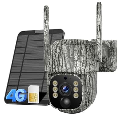 Cellular Trail Camera, 2.5K Live Streaming, 4G LTE Game Camera, 360° View, Night Vision, Remote Access, Motion Activated, SIM Card Included, Solar Powered Cellular Security Camera for Outdoor, Farm