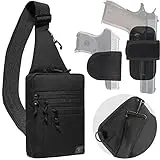 TECEUM Tactical Sling Bag – Chest CCW Bag for Everyday – Shoulder Crossbody Bag for Concealed Carry of Handgun – Compact Pack