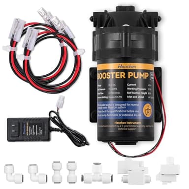 Hanchen Booster Pump Complete Kit for Home RO Reverse Osmosis Water Purification System, Quick-Connection Design, High & Low Pressure Switch Dry-Running Protection
