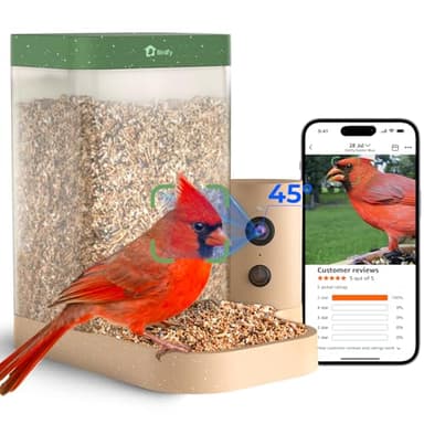 Birdfy Smart Bird Feeder with Camera for Rookie, Camera Bird Feeder Dual Night Vision, AI Recognition IP66 Waterproof for BirdLovers (Lifetime Free AI)