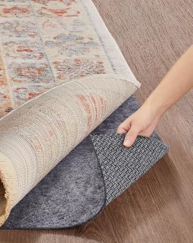 Veken Non Slip Cushioned Rug Pad Gripper, Felt and Silicone Backing, Carpet Liner for Hardwood Floors and Finishes, Under Area Rugs Anti Skid Mat, Keep Rugs Safe and in Place, 2 x 3 Ft 1/8 inch Thick