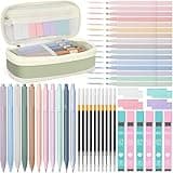 52 PCS Aesthetic School Supplies with Cute Pencil Case, Stationery Essentials with Pens Pencils and Pastel Highlighters Set, College Back to School Supplies for Teen Girls, Office Supplies - Green