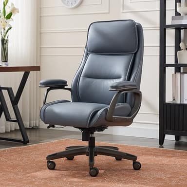 Serta® SmartLayers™ Mosby Ergonomic Vegan Leather High-Back Executive Office Chair, Blue/Dark Gray, BIFMA Compliant