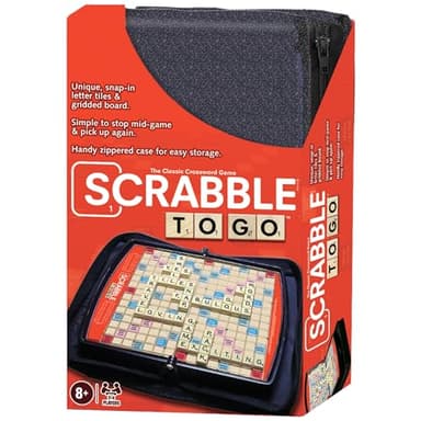 Scrabble to Go by Winning Moves Games USA, a Travel Version of The World's Favorite Word Game, for 2 to 4 Players, Ages 8+ (1202)