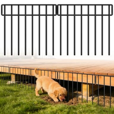 HIHADUUM 20Ft(L) X 13Inch(H) Animal Barrier Fence - 14 Pack Garden Fence Animal Barrier Garden Border Rustproof Metal No Dig Fence Panels for Dog Rabbit Defense Bottom Blocker for Outdoor Yard Patio