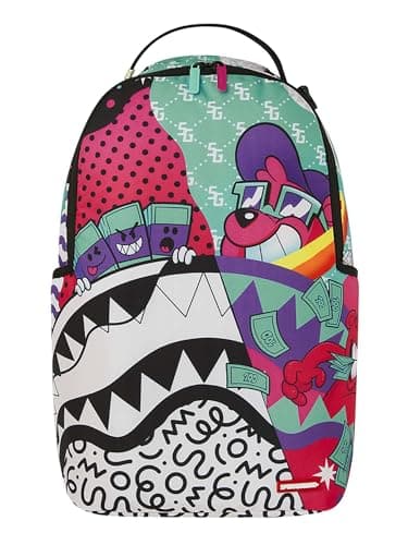 Sprayground Street Art Backpack, One Size, Multicolor, Unisex, Adult, PVC/Polyester, 20L, Padded Laptop Sleeve, 18" H x 11.5" W x 6" D, Everyday Use