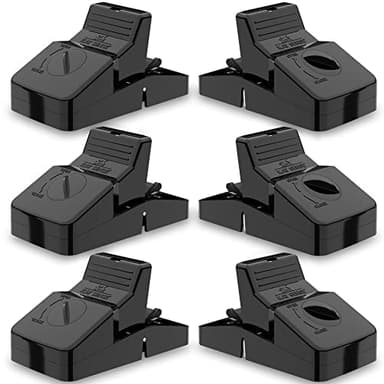 Pest Control Rat Traps Set of 6 Large Snap Traps for Rats Mice & Chipmunks Indoor & Outdoor Mouse Traps Reusable Humane Mousetraps Easy to Set Fast & Effective Powerful Snap Trampas Para Ratas Grandes